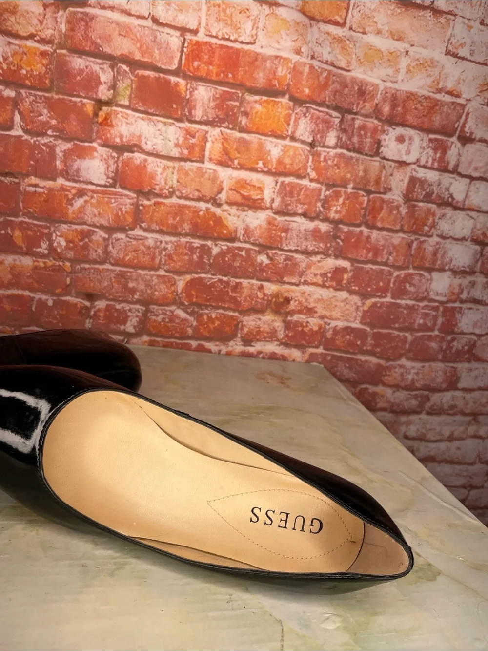 Vintage Guess Black Patent Leather Kitten Heels